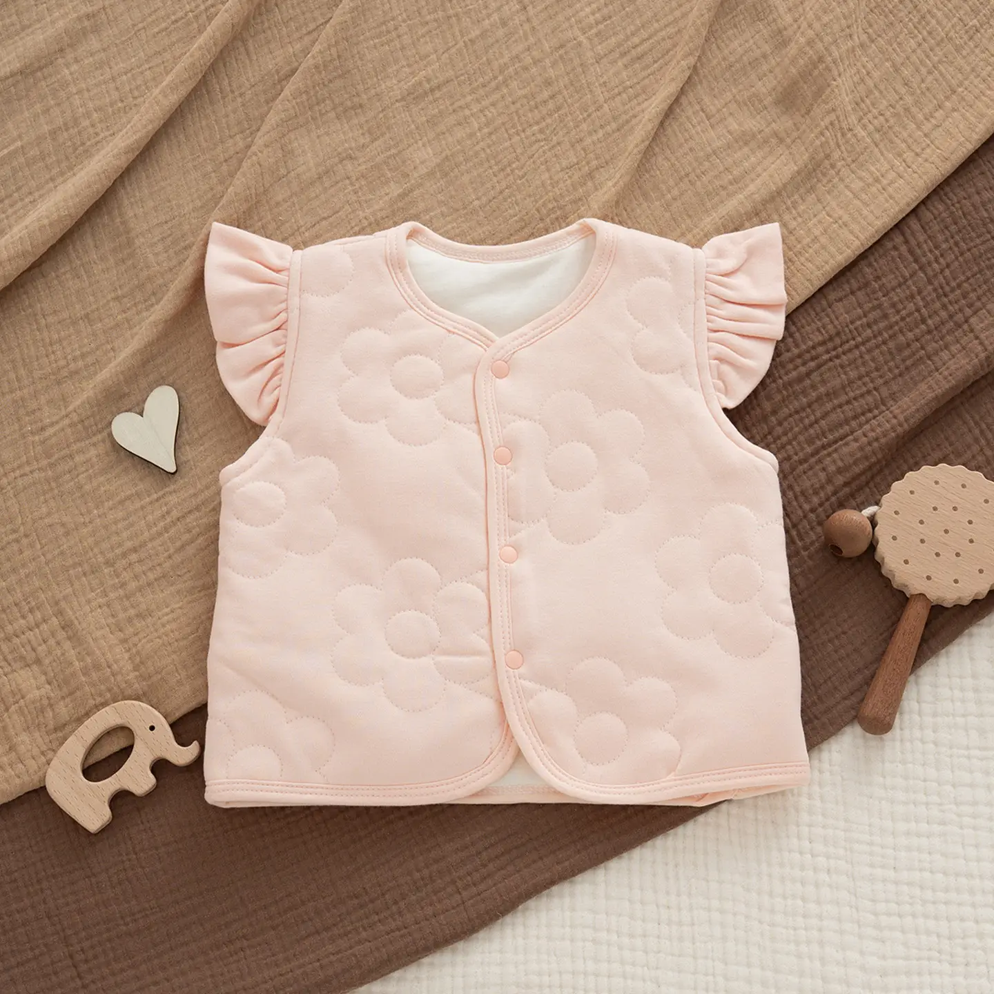 Korean Style Bear Vest Warm Pure Cotton Baby Jacket - Image 9