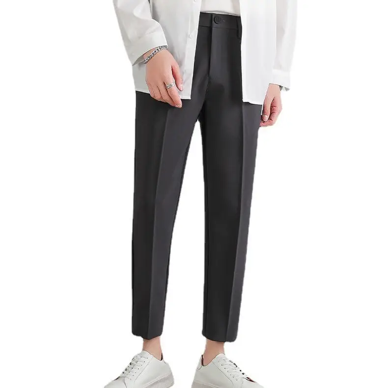 Men Autumn Straight Leg Trousers Nine Point Slim Fit - Image 7