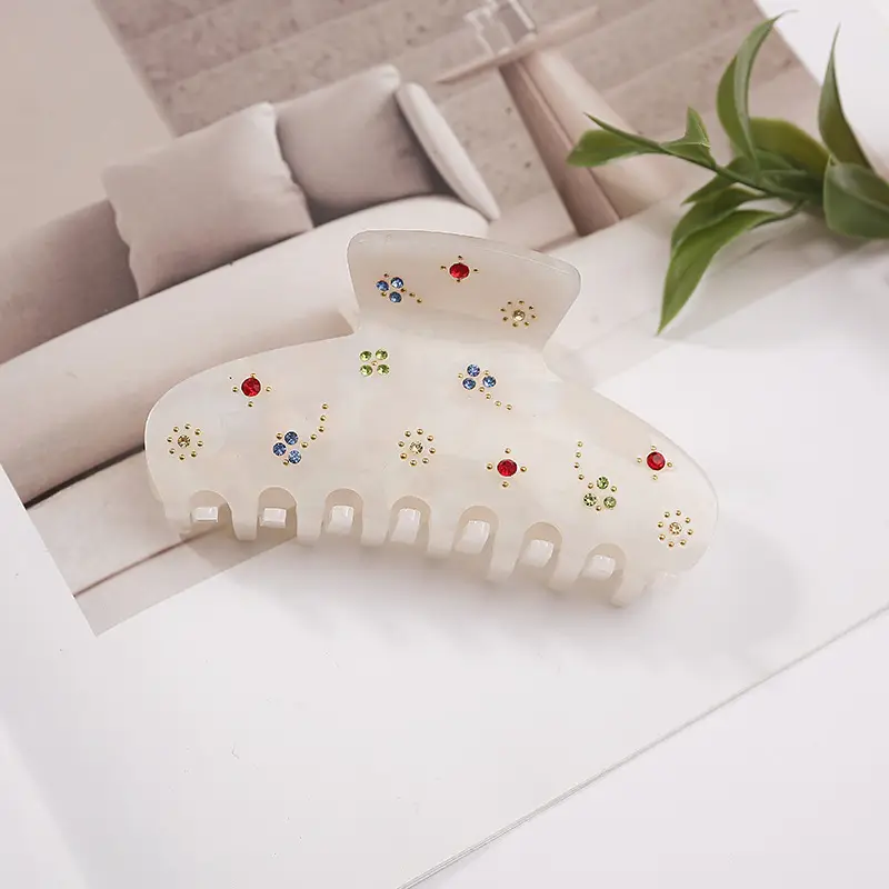 French Floral Hair Clip with Diamond Embroidery - Image 2