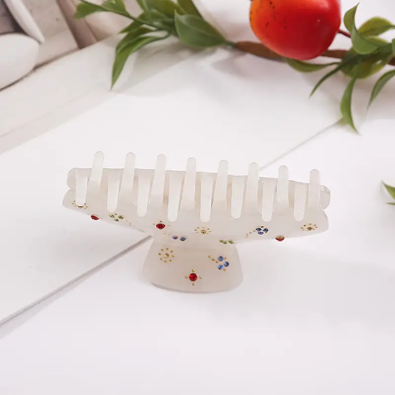 French Floral Hair Clip with Diamond Embroidery - Image 4
