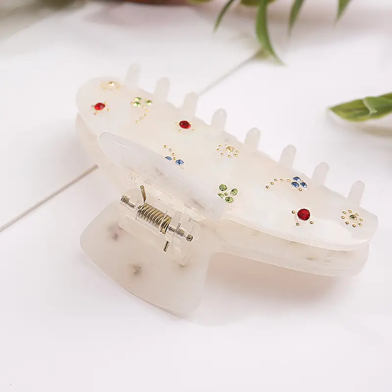 French Floral Hair Clip with Diamond Embroidery - Image 5