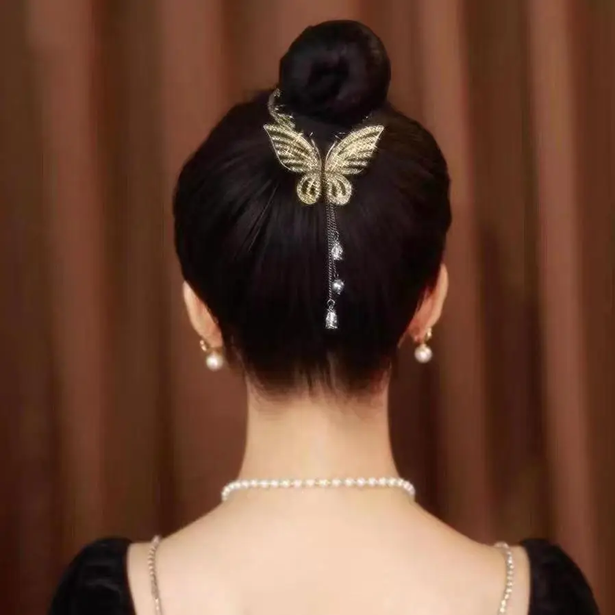 Pearl & Rhinestone Butterfly Hairpin for Women - Image 13