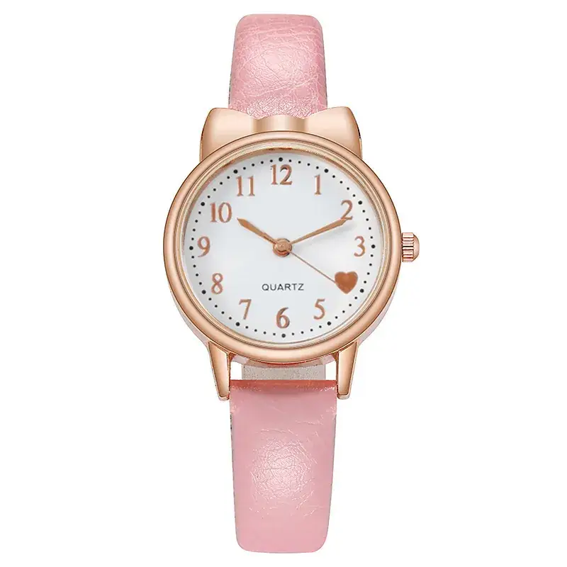 Cute Pink Heart Watch with Star Moon Bracelet Set - Image 4