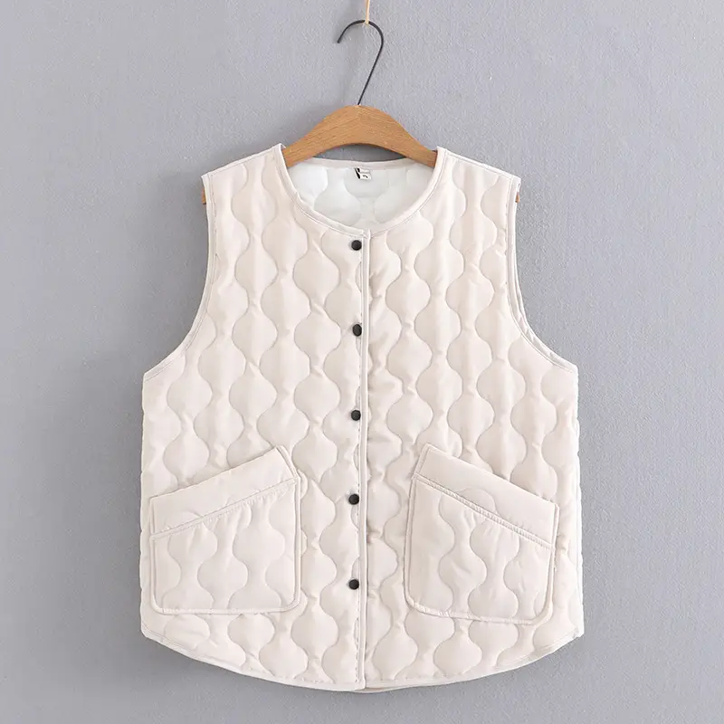 Plus Size Cotton Quilted Vest Women Winter Warm 2022 - Image 2