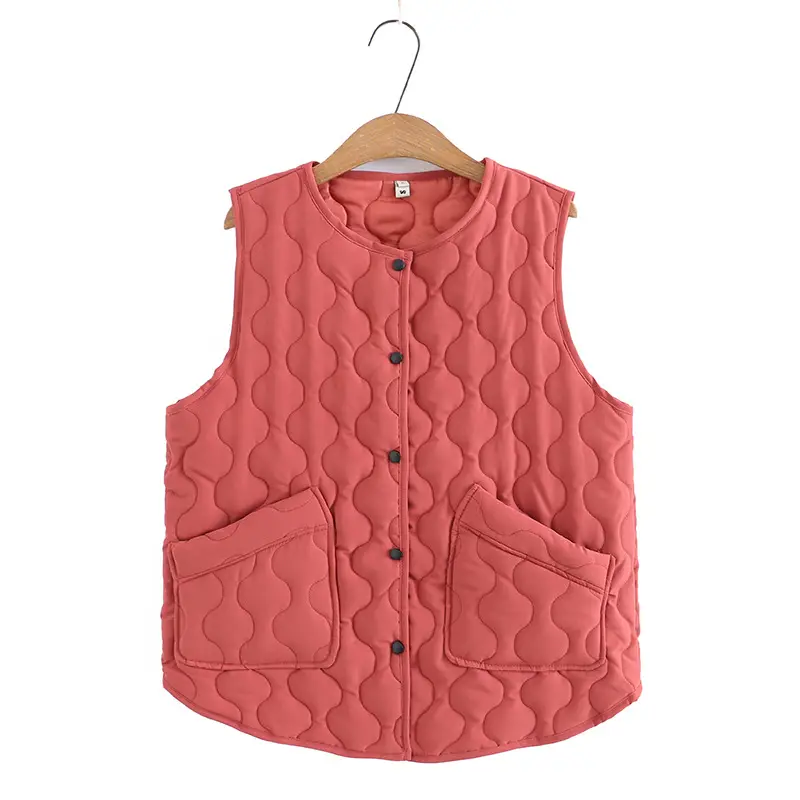 Plus Size Cotton Quilted Vest Women Winter Warm 2022 - Image 3