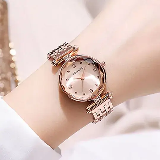 Women's Luxury Rhinestone Quartz Watch All Steel Band - Image 4