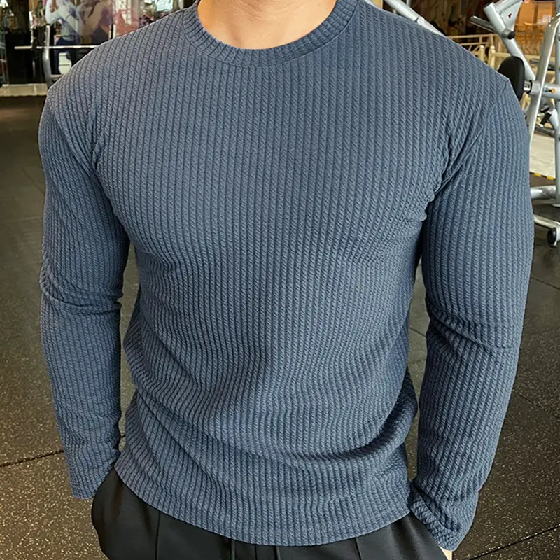 Men's Black Knitted Long Sleeve Sweater 2022 - Image 4