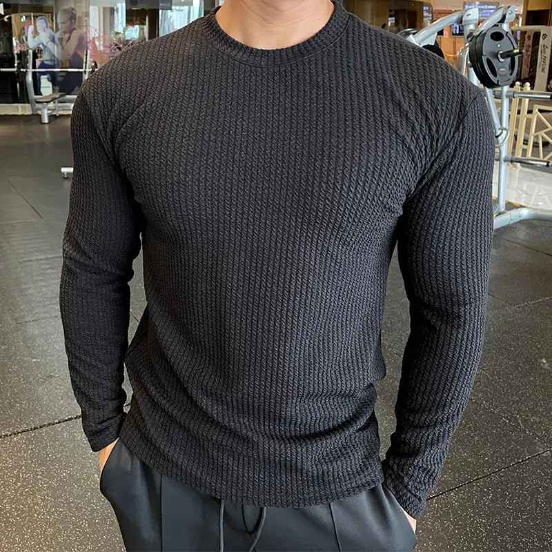 Men's Black Knitted Long Sleeve Sweater 2022 — feature 10