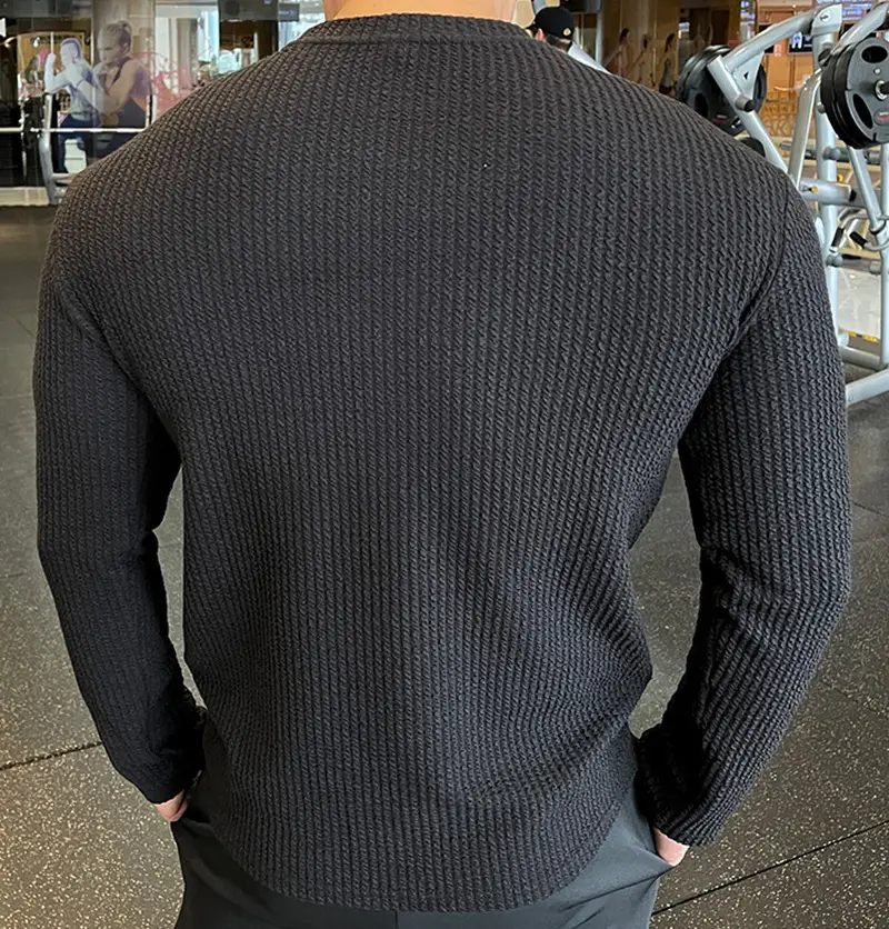Men's Black Knitted Long Sleeve Sweater 2022 — feature 11