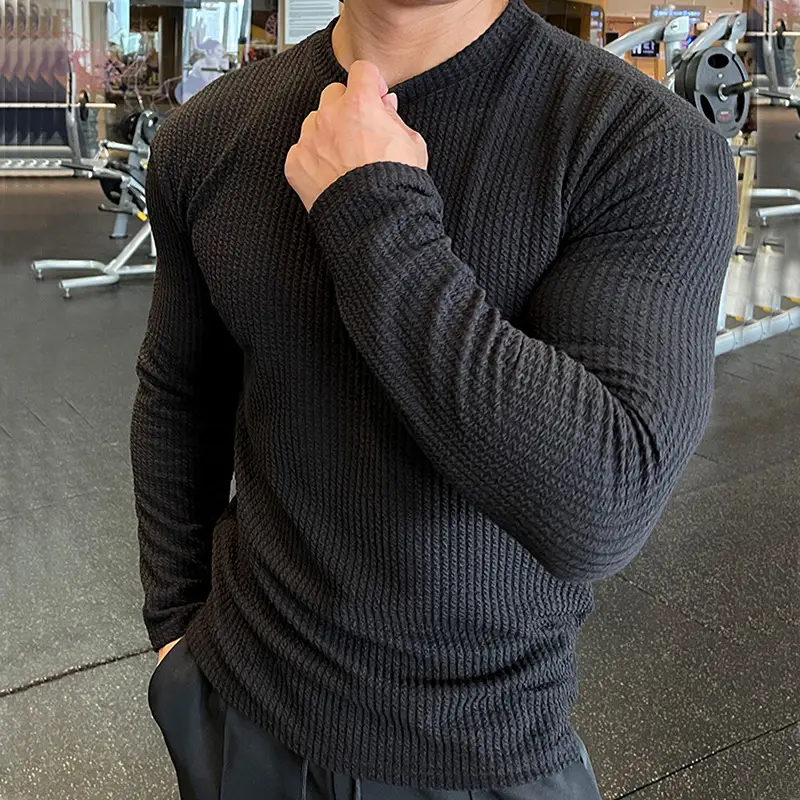 Men's Black Knitted Long Sleeve Sweater 2022 - Image 2