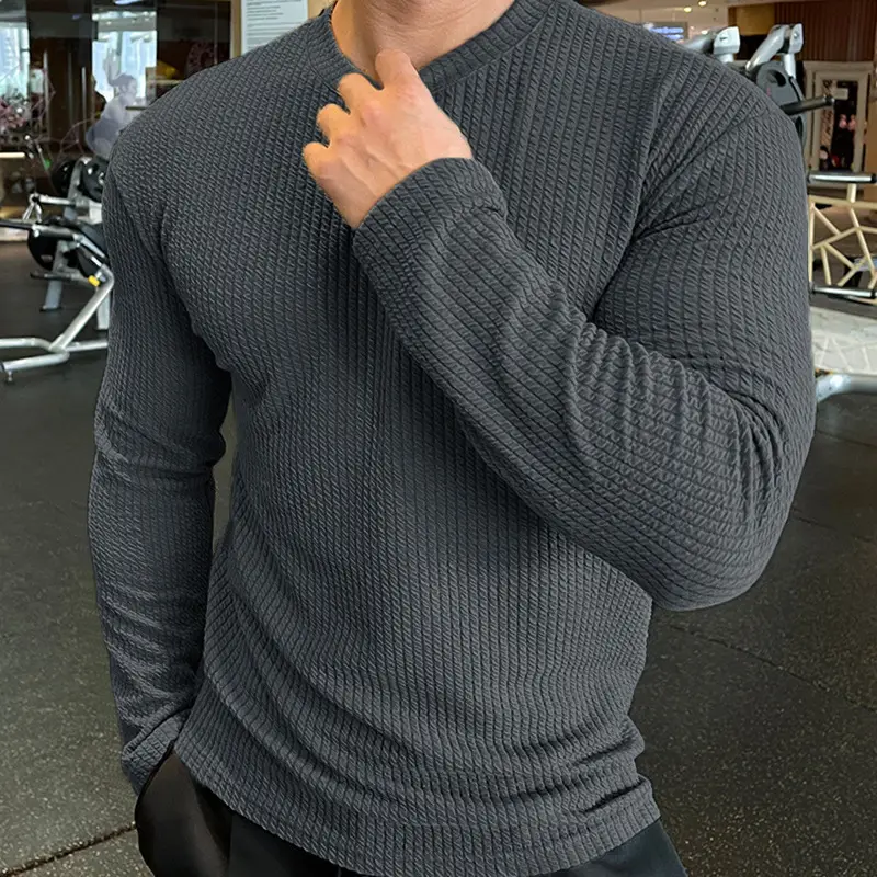 Men's Black Knitted Long Sleeve Sweater 2022 - Image 5
