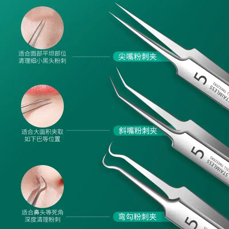 Stainless Steel Acne Clip Set 8-Piece No.5 Needles - Image 49