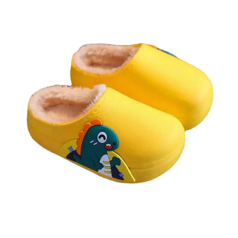 New home cotton shoes children wholesale winter fleece-lined warm waterproof non-slip soft bottom cute boys and girls cotton slippers