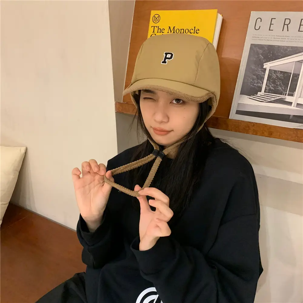 P Letter Ski Hat for Kids Cold Winter Windproof Warm Ear Protection - Image 4