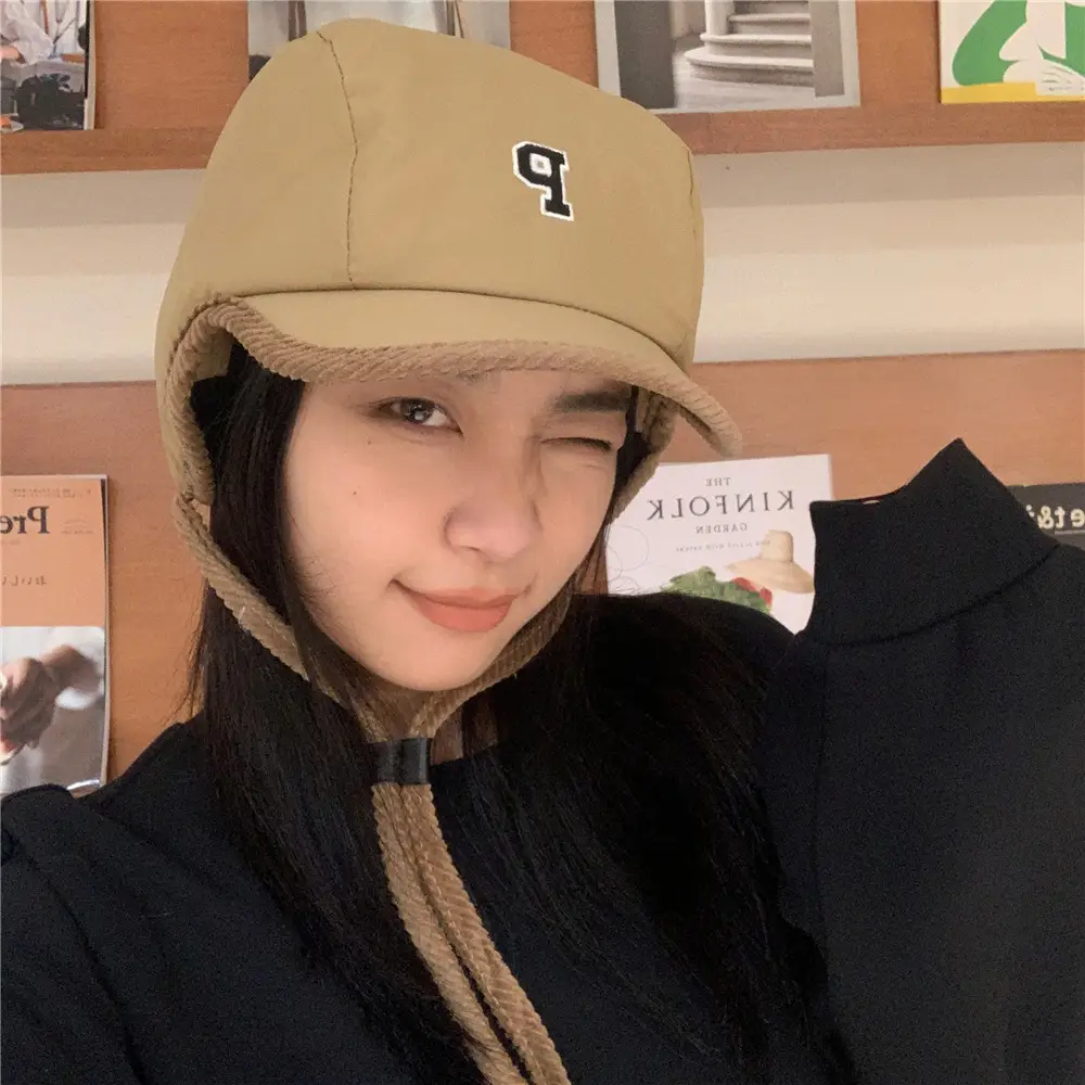 P Letter Ski Hat for Kids Cold Winter Windproof Warm Ear Protection - Image 5