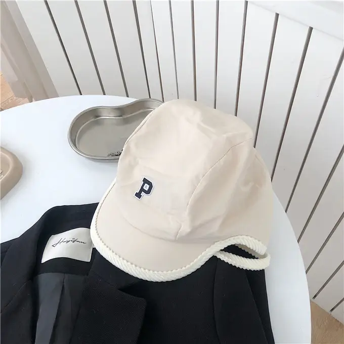 P Letter Ski Hat for Kids Cold Winter Windproof Warm Ear Protection - Image 2