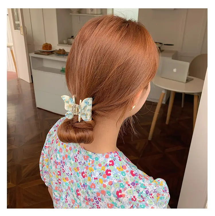 Acetic Acid Butterfly Hair Clip Women French Style Elegant Back — feature 10