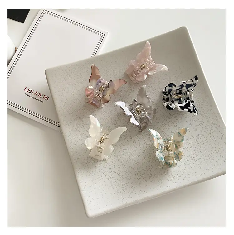 Acetic Acid Butterfly Hair Clip Women French Style Elegant Back — feature 12