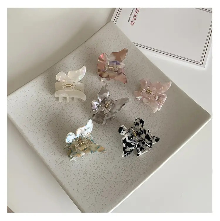 Acetic Acid Butterfly Hair Clip Women French Style Elegant Back — feature 14