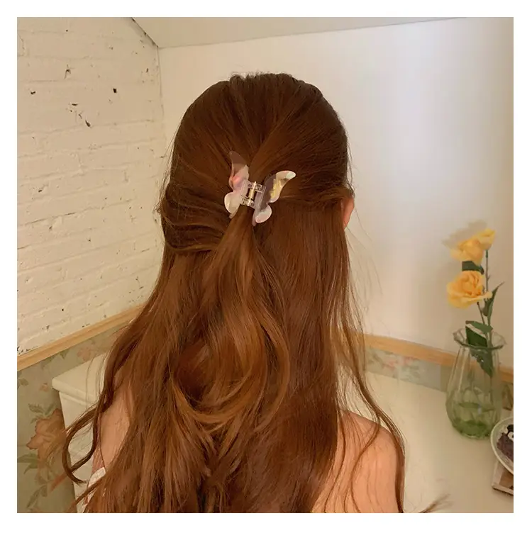 Acetic Acid Butterfly Hair Clip Women French Style Elegant Back — feature 5