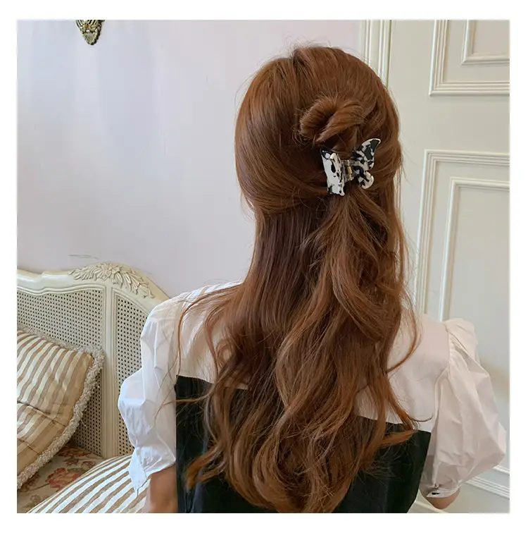 Acetic Acid Butterfly Hair Clip Women French Style Elegant Back — feature 8
