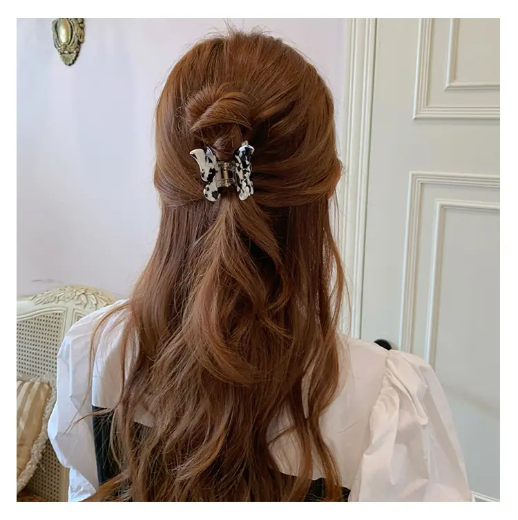 Acetic Acid Butterfly Hair Clip Women French Style Elegant Back — feature 9