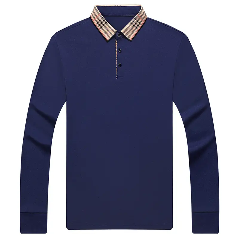 2022 Men's Long Sleeve Polo Shirt White Korean Style Lapel - Image 12