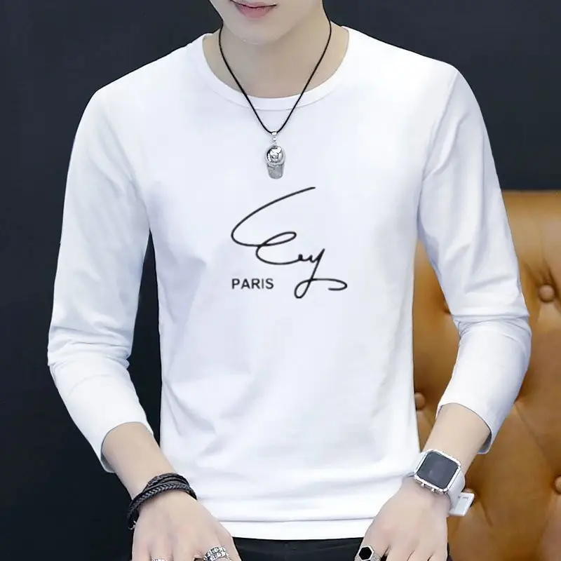 Men Black Long Sleeve T-Shirt with "Paris" Print - Image 5