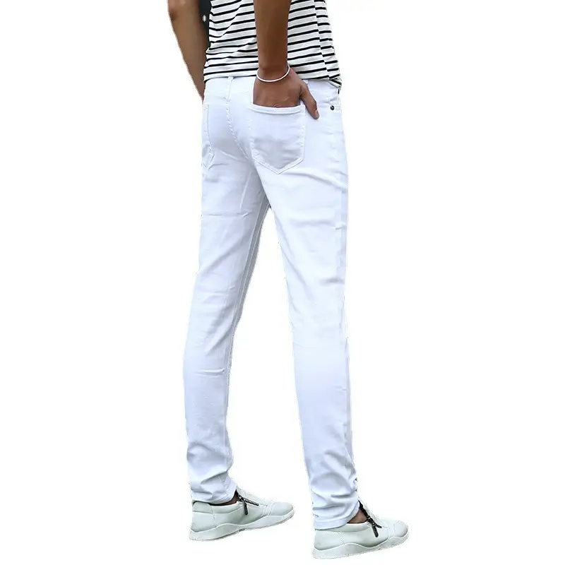 White Slim Fit Pencil Pants for Men 2021 Spring - Image 7