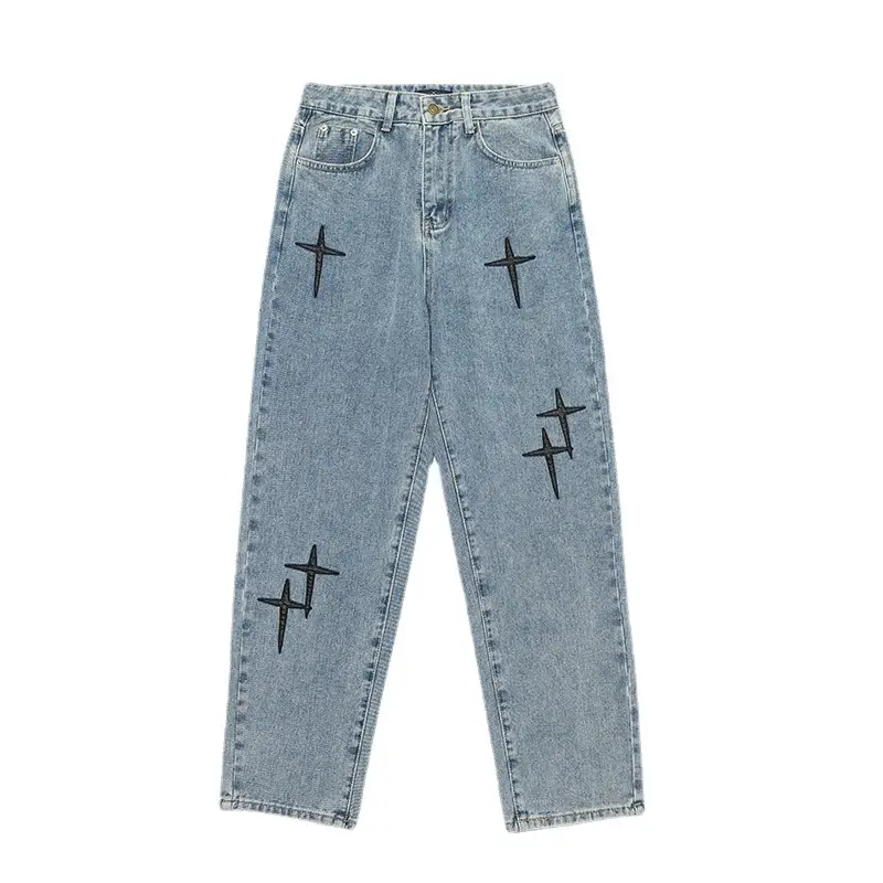 Men's Blue Denim Loose Pants 2022 Spring Fall - Image 8