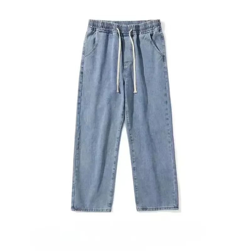 Men's Blue Denim Loose Pants 2022 Spring Fall - Image 2