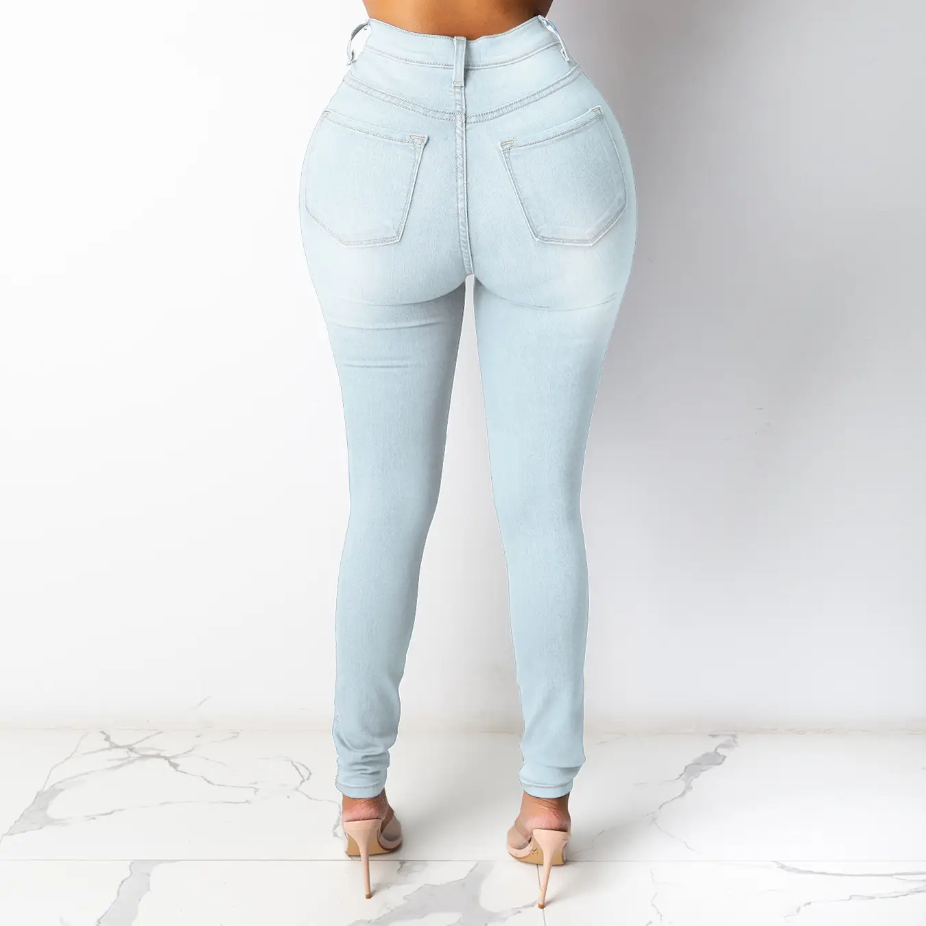 Women Slim Fit Jeans High Waist Blue 2023 — feature 15