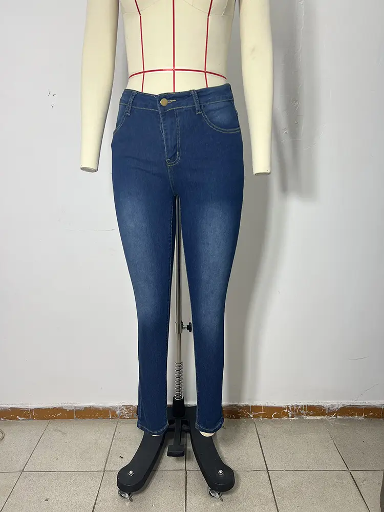 Women Slim Fit Jeans High Waist Blue 2023 — feature 3