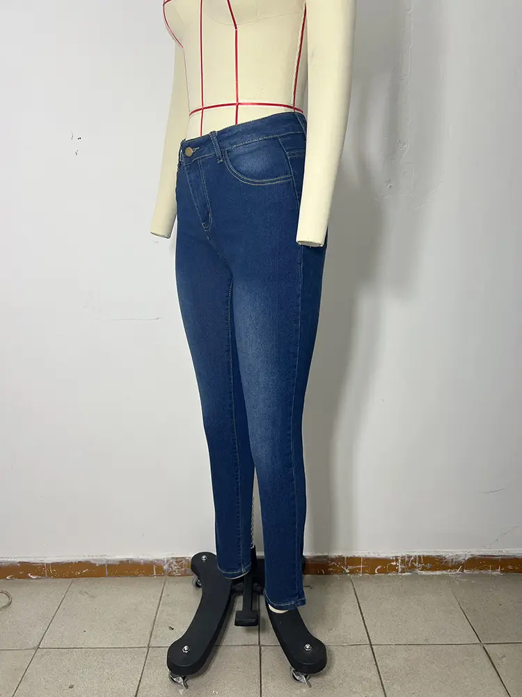 Women Slim Fit Jeans High Waist Blue 2023 — feature 4