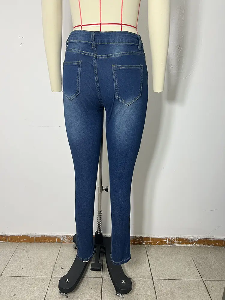 Women Slim Fit Jeans High Waist Blue 2023 — feature 5