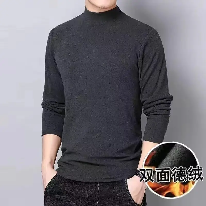 Men's White Long Sleeve T-Shirt with Collar Cut - Image 8