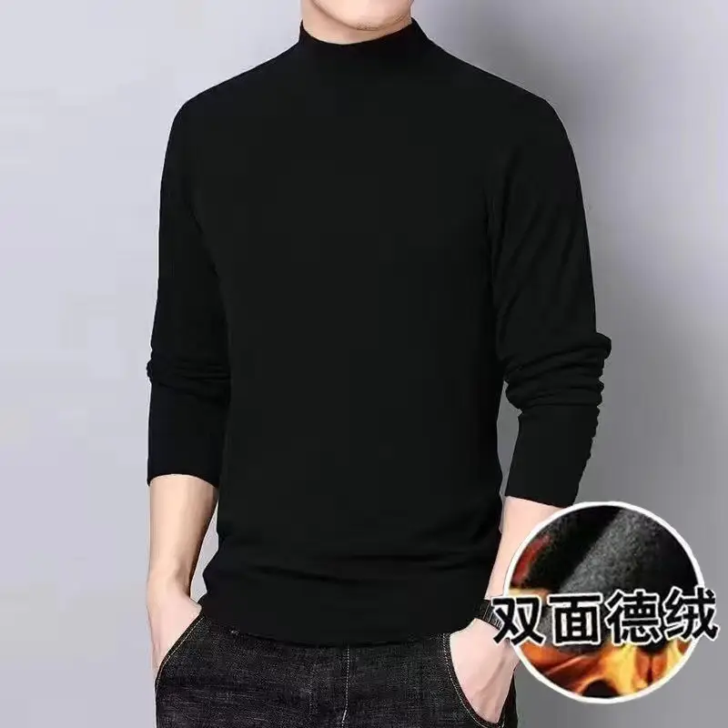 Men's White Long Sleeve T-Shirt with Collar Cut - Image 9