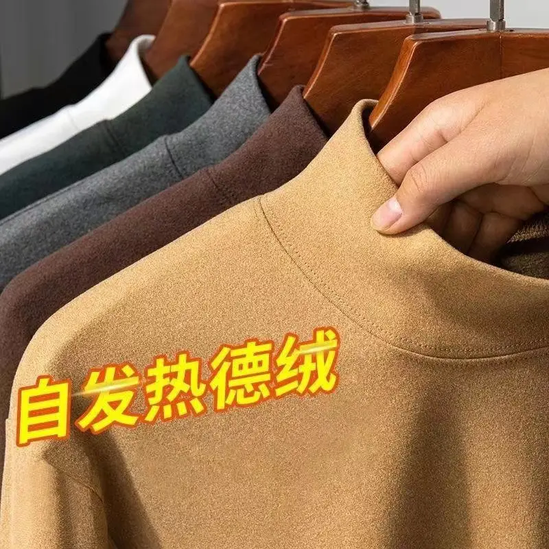 Men's White Long Sleeve T-Shirt with Collar Cut - Image 10