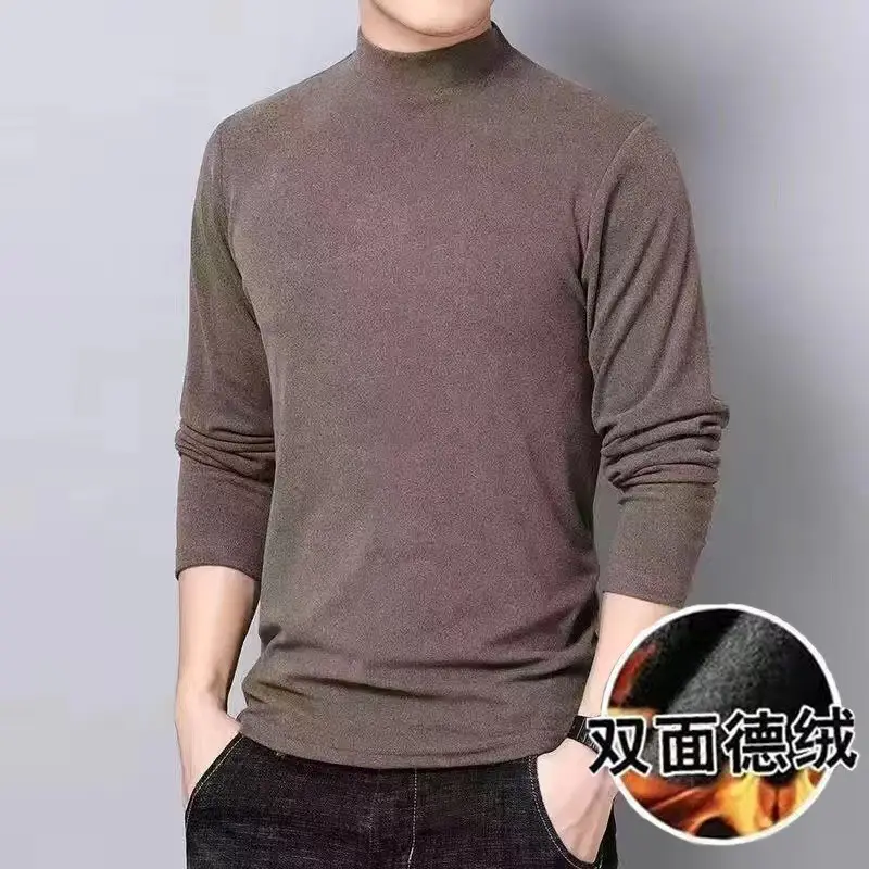 Men's White Long Sleeve T-Shirt with Collar Cut - Image 11