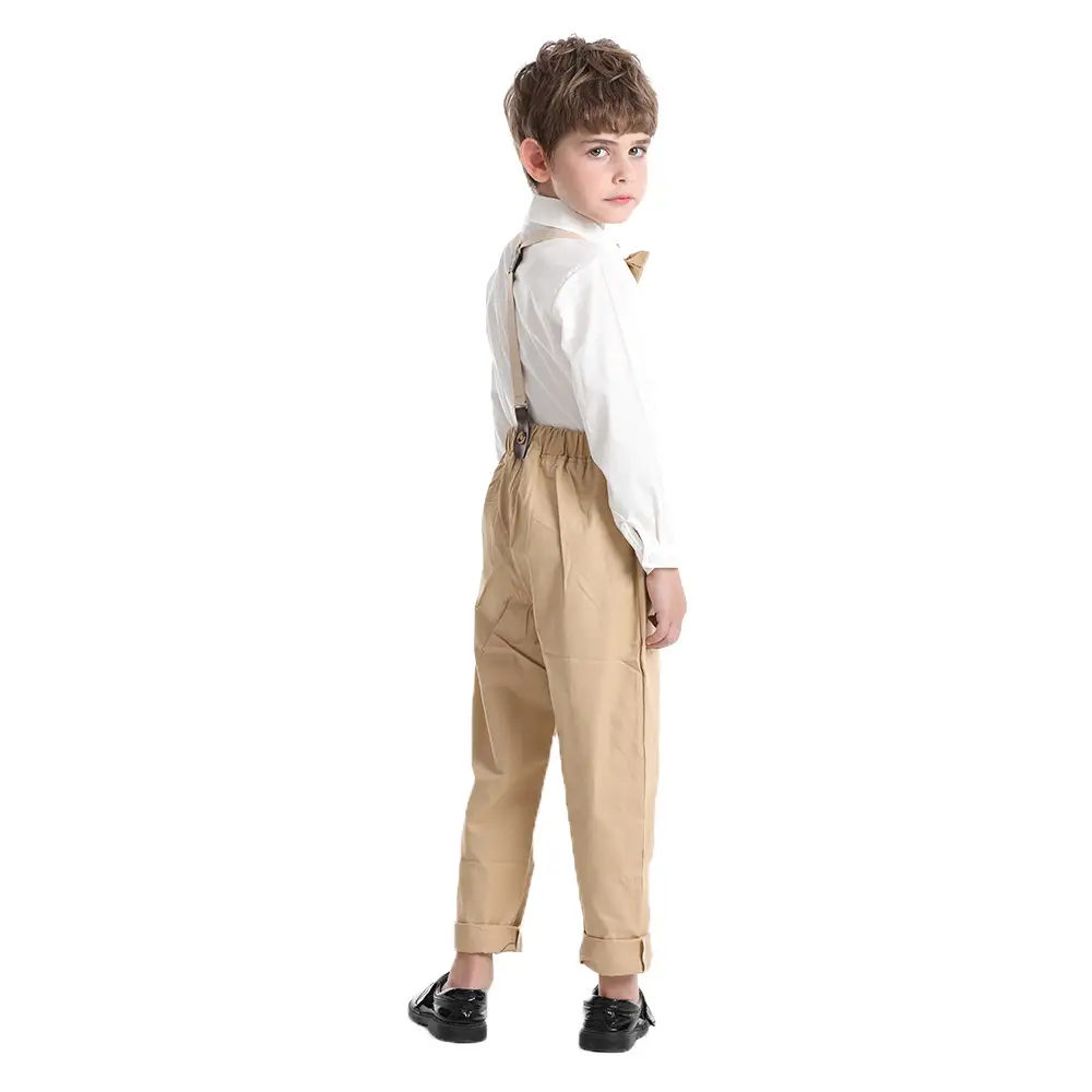 Korean Style Boys One Year Old Suit White Shirt Strapper Pants — feature 10