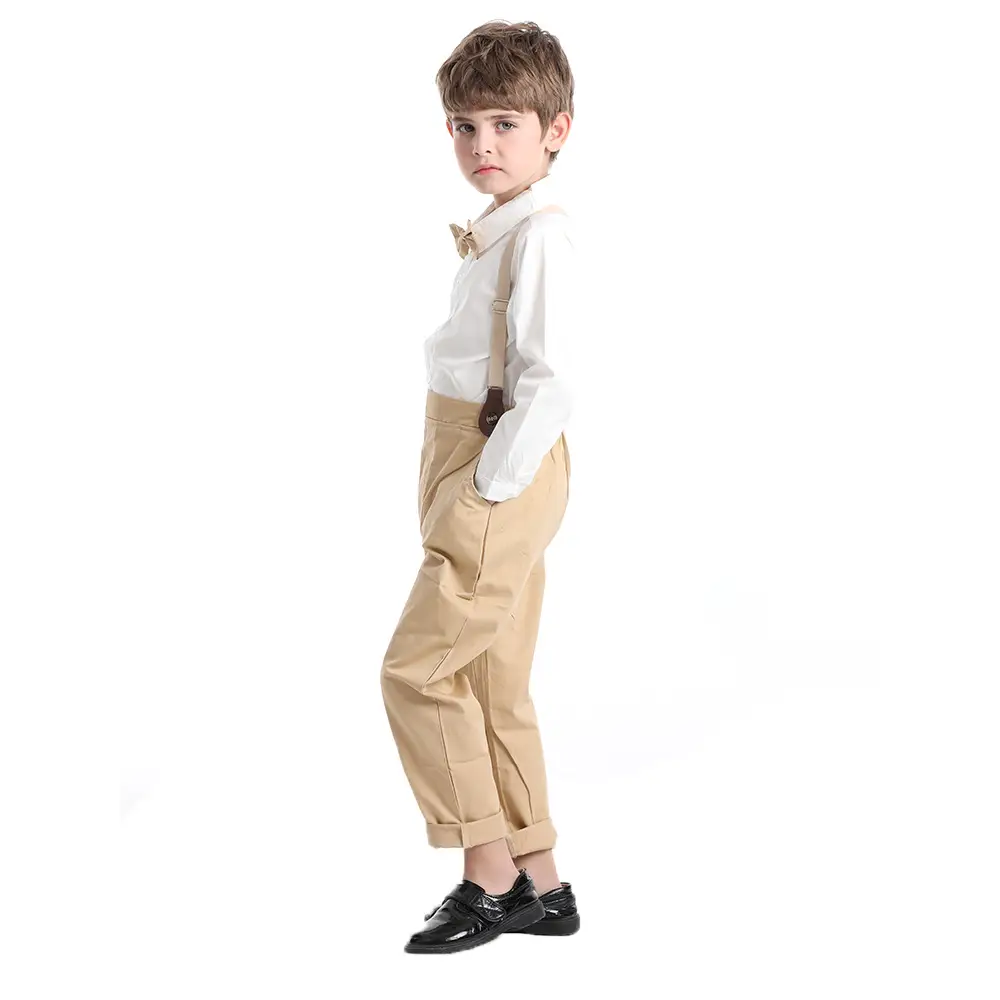 Korean Style Boys One Year Old Suit White Shirt Strapper Pants — feature 11