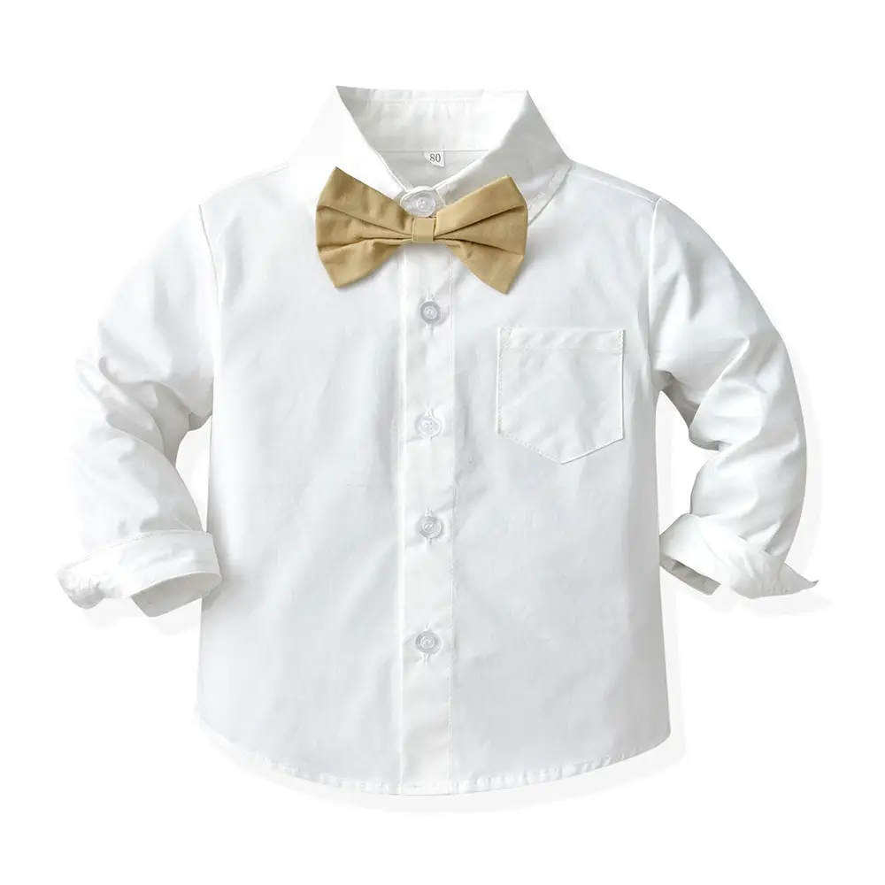 Korean Style Boys One Year Old Suit White Shirt Strapper Pants — feature 15
