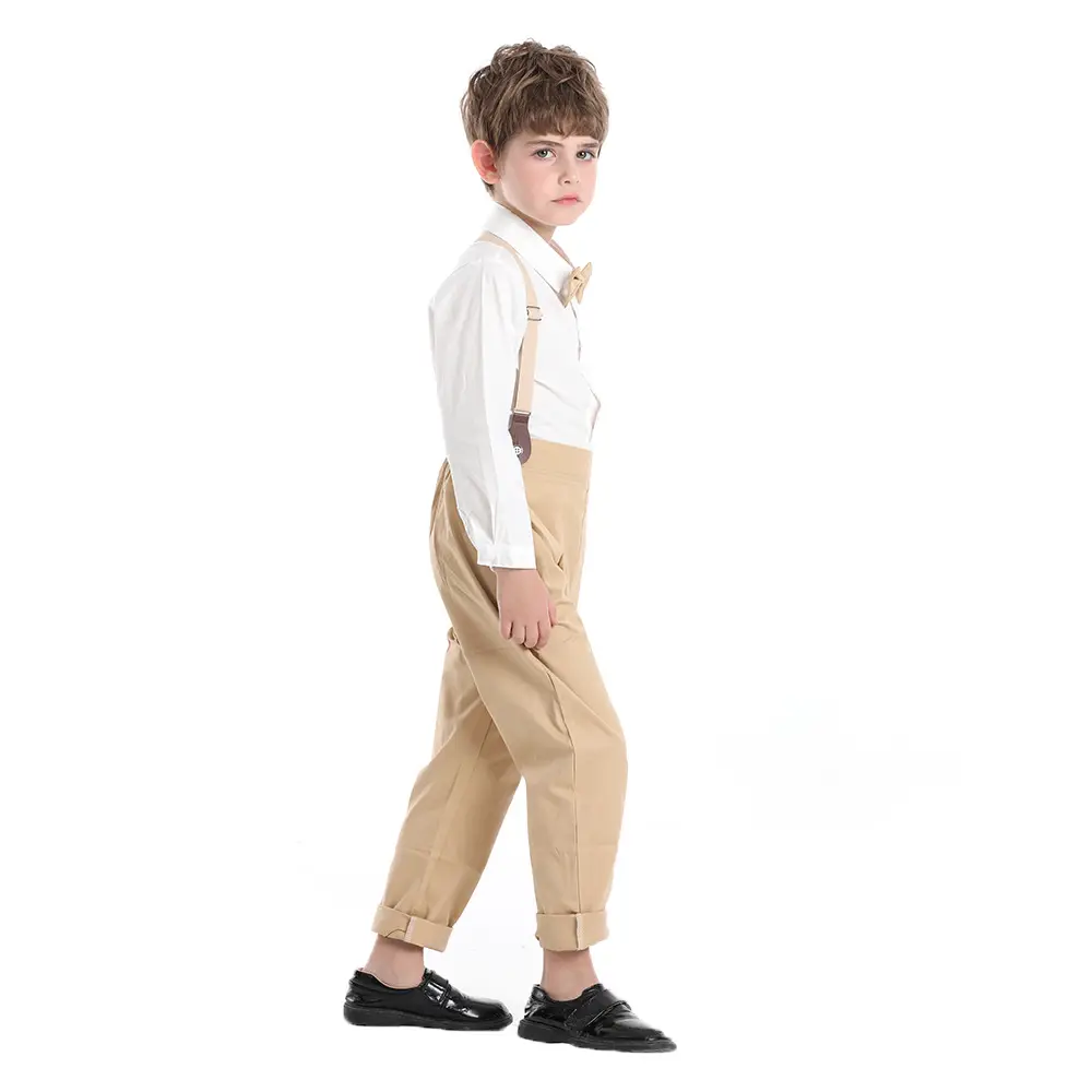 Korean Style Boys One Year Old Suit White Shirt Strapper Pants — feature 9