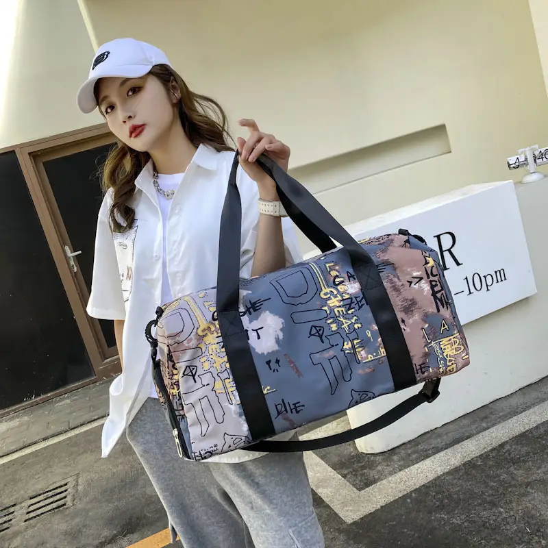 Women's Printed Travel Bag with Dry Wet Separation - Image 5