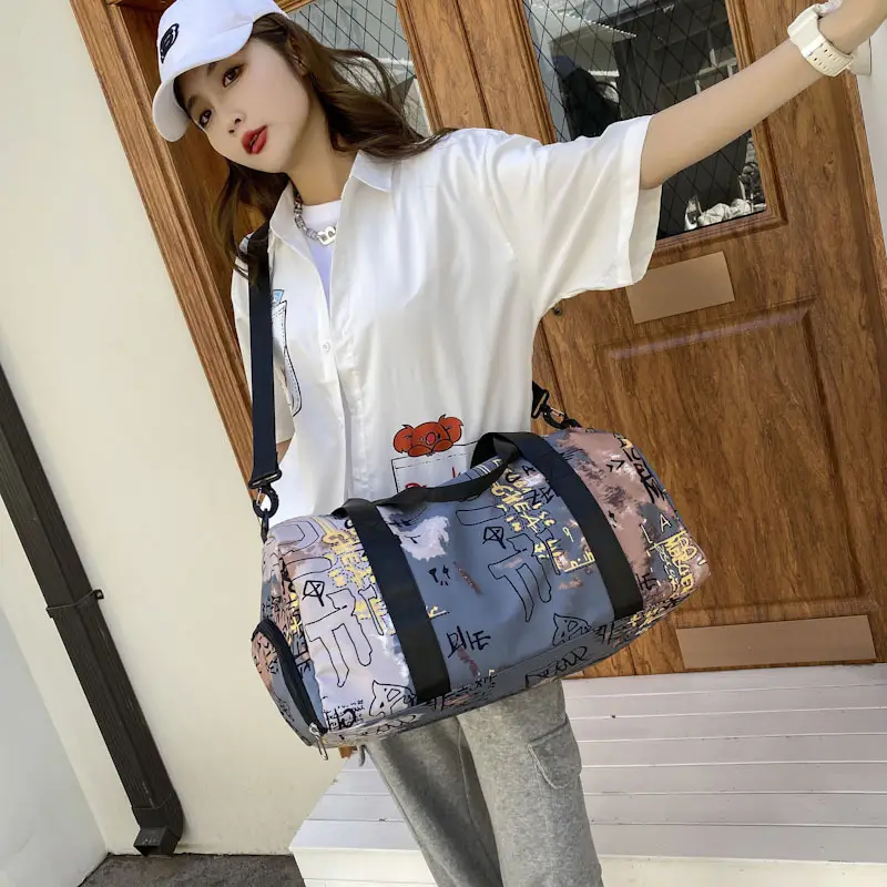 Women's Printed Travel Bag with Dry Wet Separation - Image 6
