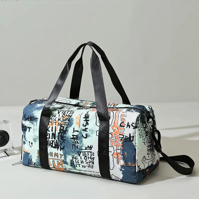 Women's Printed Travel Bag with Dry Wet Separation - Image 2