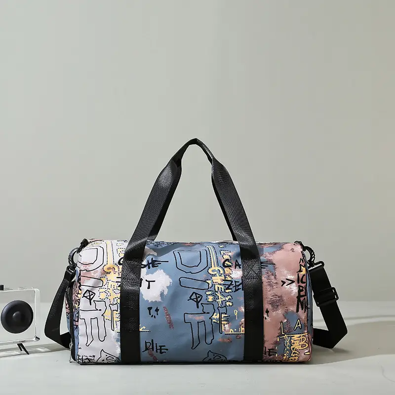 Women's Printed Travel Bag with Dry Wet Separation - Image 3
