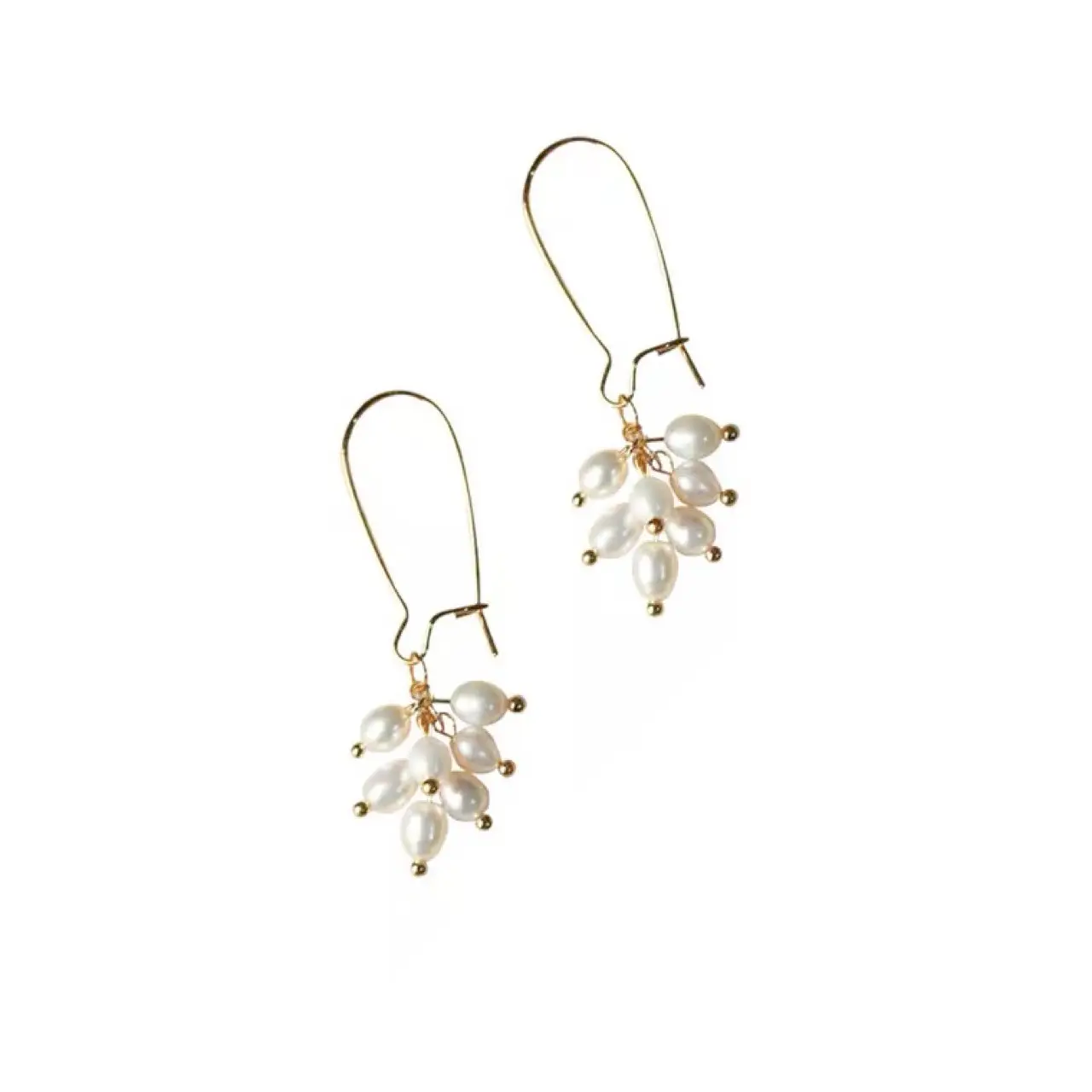 Natural Pearl Earrings with Gold Plating - Image 6
