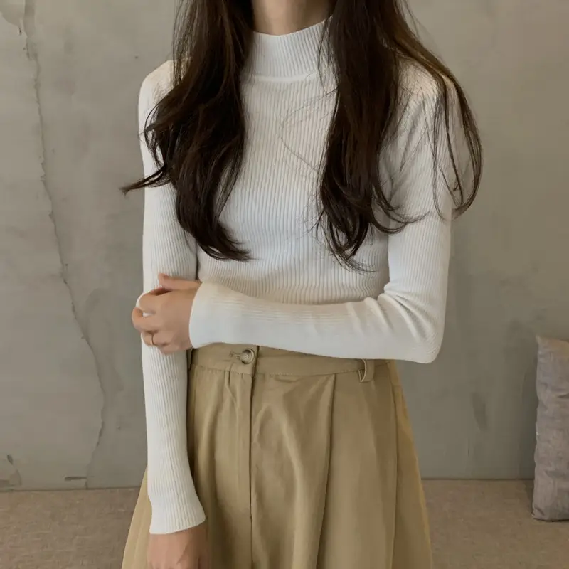 Women's Purple Knitted Half Turtleneck Top - Image 14
