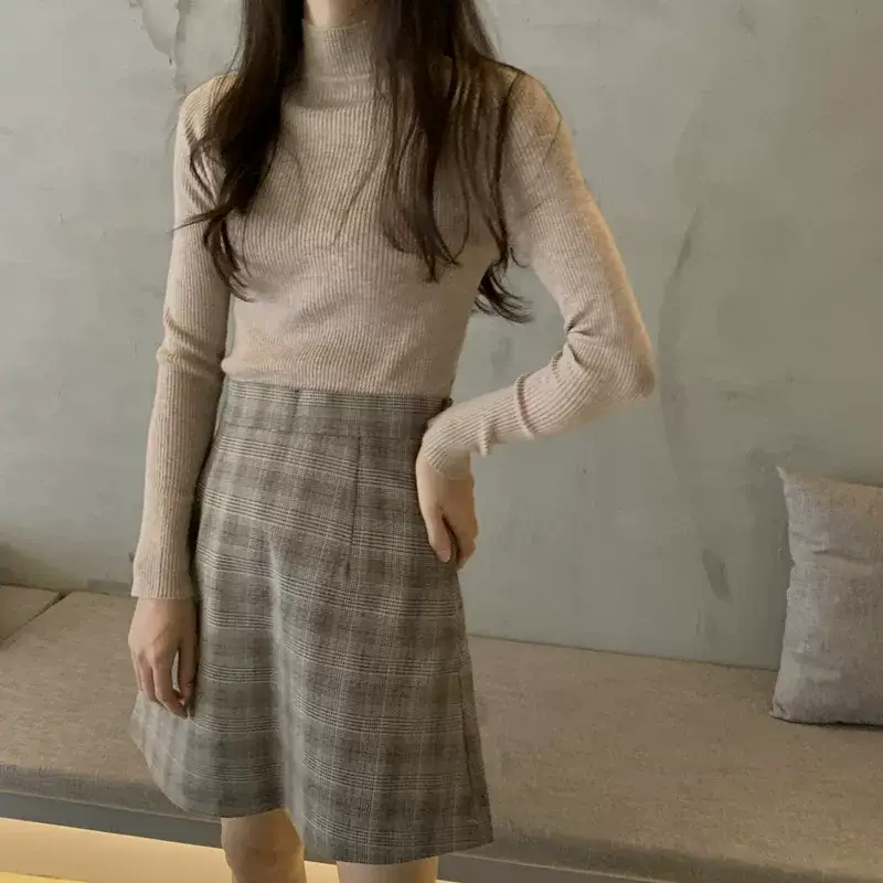Women's Purple Knitted Half Turtleneck Top — feature 31